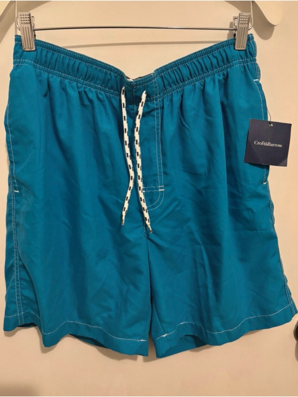 croft & barrow Men's Teal Athletic Swim Shorts